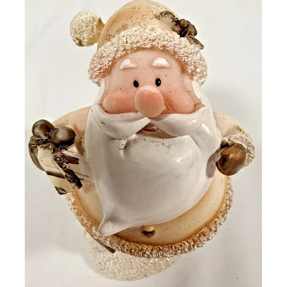 Greenbrier Santa Bobble Body Spring Figure 6in Gold 2006 Collectible